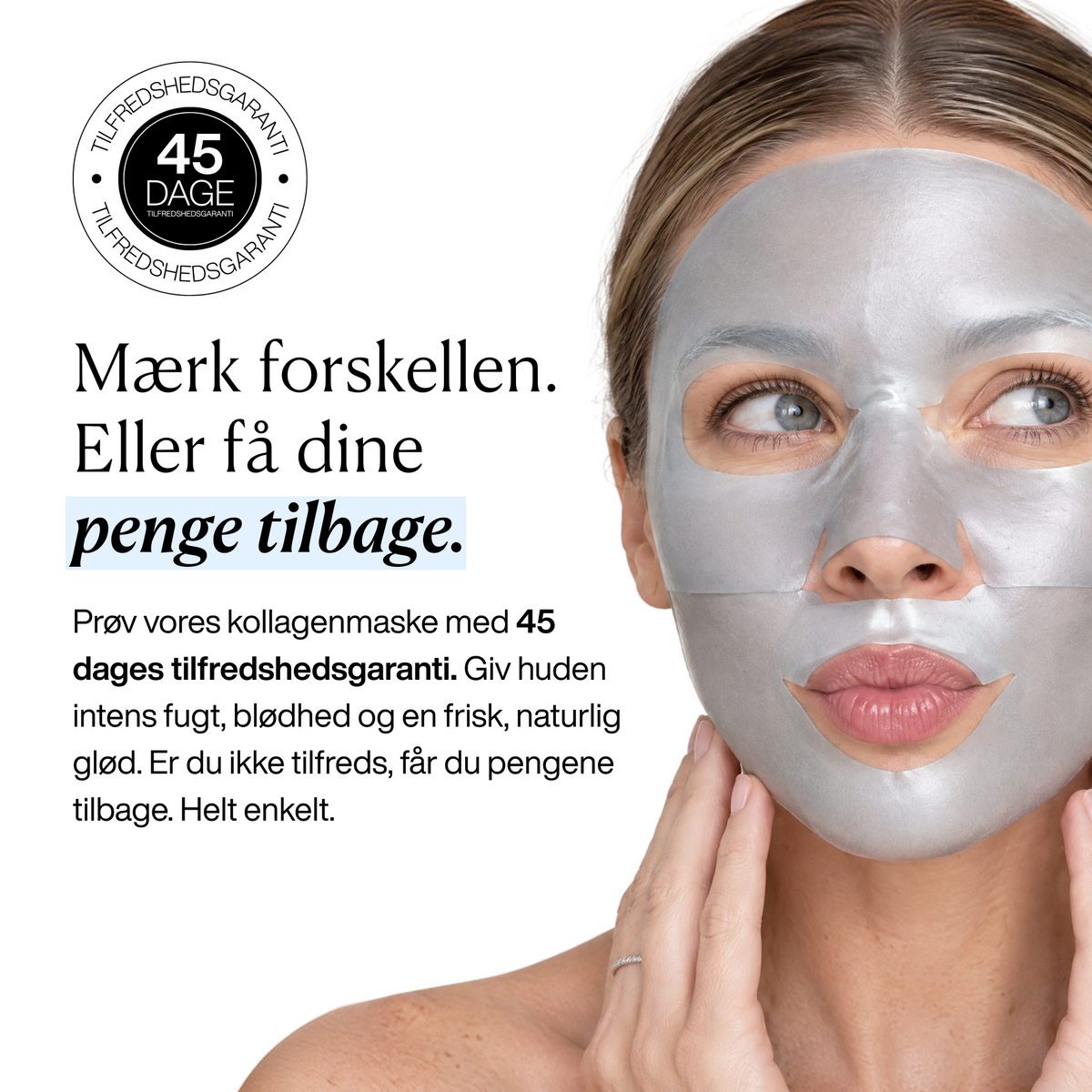 Fugtgivende Kollagenmaske